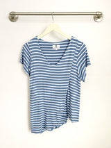 Gemma Asymmetrical Tunic (Sky Blue Stripe) - S
