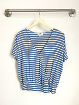 Luna Wrap Top (Sky Blue Stripe) - S