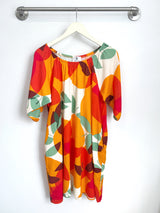 Yuki Gathered Dress (Tangerine Linen) - M