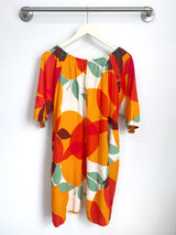 Yuki Gathered Dress (Tangerine Linen) - M