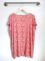 Dawn V-Neck Dress (Coral Line Print) - L