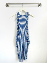 Chad Layered Dress (Sky Blue Stripe) - L