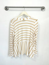 Sandy Cardigan (Ivory/Mustard Stripe) - S