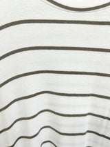 Harper Paneled Dress (Ivory/Olive Stripe) - S