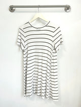 Harper Paneled Dress (Ivory/Olive Stripe) - S