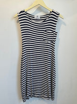 Drew Layered Tank Dress (Blue Stripe) - XS