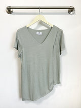Gemma Asymmetrical Tunic (Sage Stripe) - M