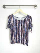 Kara Tie Sleeve Top (Mauve Print) - S