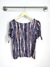 Kara Tie Sleeve Top (Mauve Print) - S