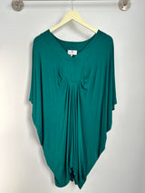 Jade Pleated Kaftan Dress (Emerald) - L