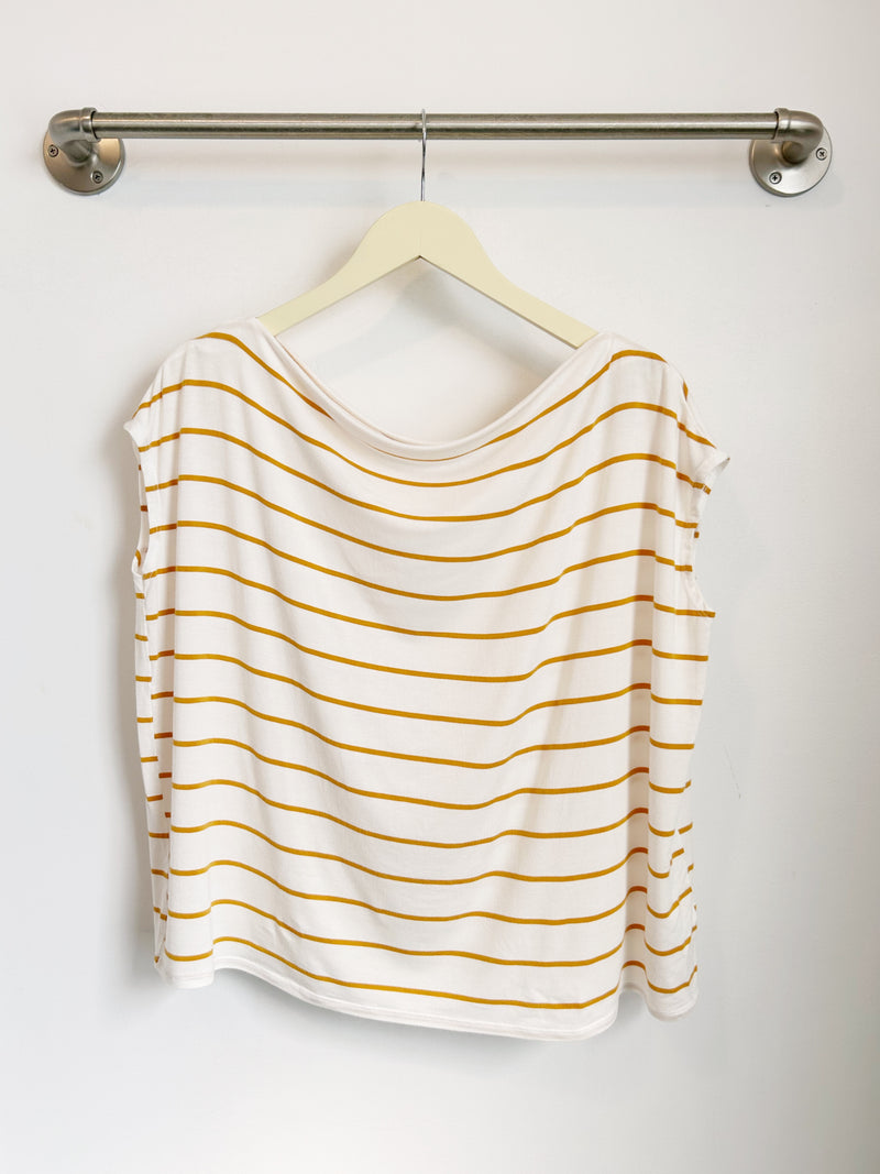Brooke Top (Ivory/Mustard Stripe) - M
