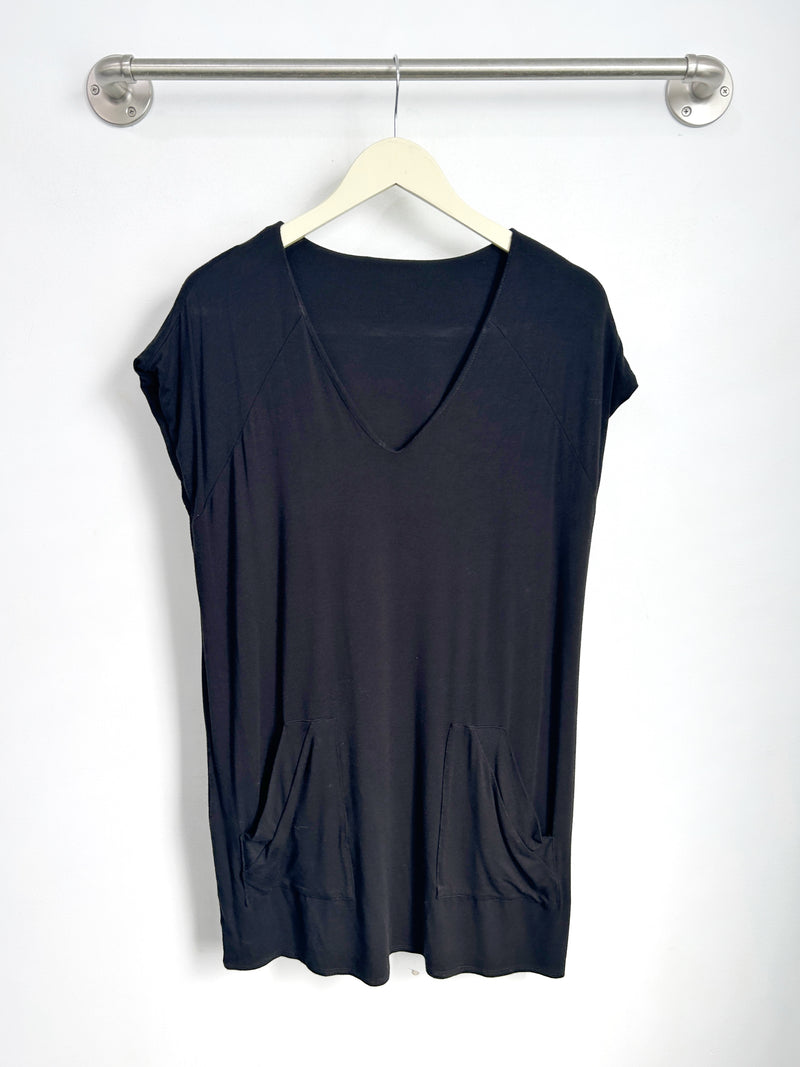 Dawn V-Neck Dress (Black) - XS