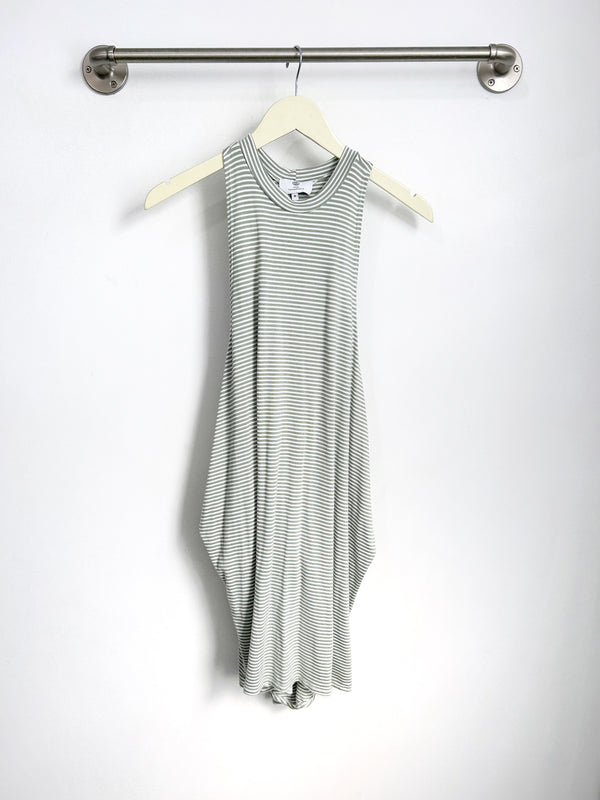 Chad Layered Dress (Sage Stripe) - M