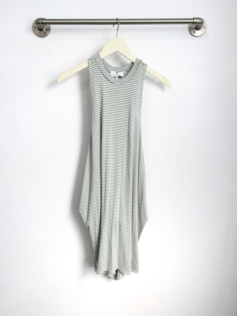 Chad Layered Dress (Sage Stripe) - M