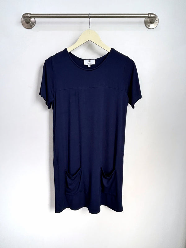 Stacey T-Shirt Dress (Navy) - XS