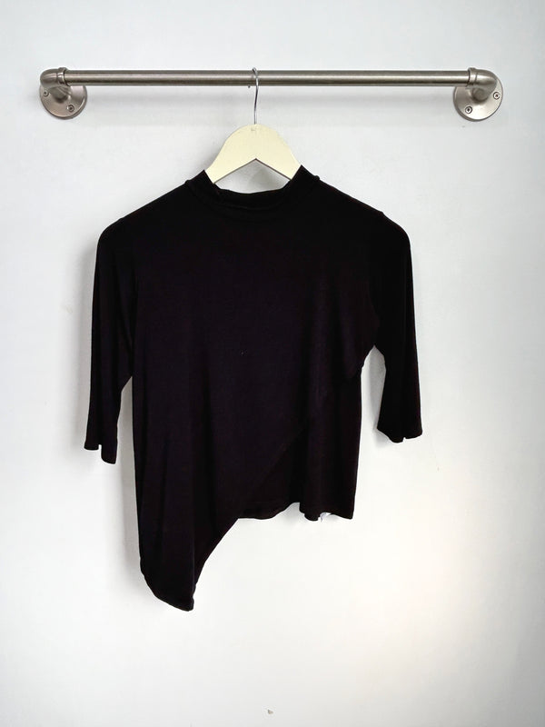 Gwen High Neck Top (Black) - XS