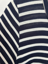 Harper Paneled Dress (Navy Stripe) - M