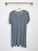Harper Paneled Dress (Navy Stripe) - M