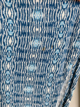 Jade Pleated Kaftan Dress (Blue Hexagon) - L