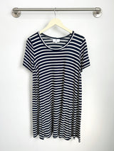Harper Paneled Dress (Navy Stripe) - S
