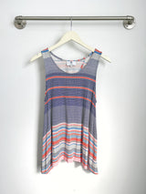 Haylee Tulip Back Tank (Red/Blue Stripe) - S