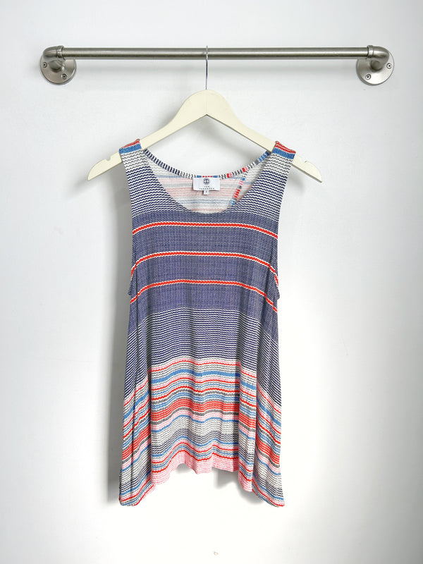 Haylee Tulip Back Tank (Red/Blue Stripe) - S