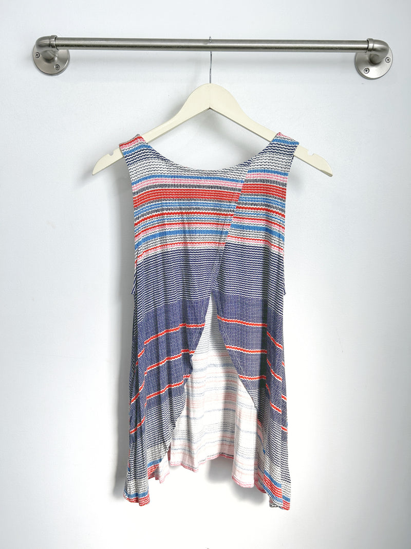 Haylee Tulip Back Tank (Red/Blue Stripe) - S