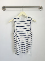 Chris Tank Top (Ivory/Navy Stripe) - S