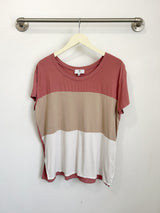 Austin Colorblock Tee (Tri-Colored Desert Rose) - XS/S