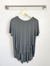 Mara Pleated Back Top (Charcoal) - S