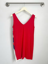 Kimberly Color-block Dress (Red/Splash Print) - XS