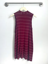 Winnie Dress (Wine Stripe) - M