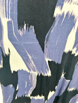 Roxanne Asymmetrical T-Shirt Dress (Blue Paint Brush) - S