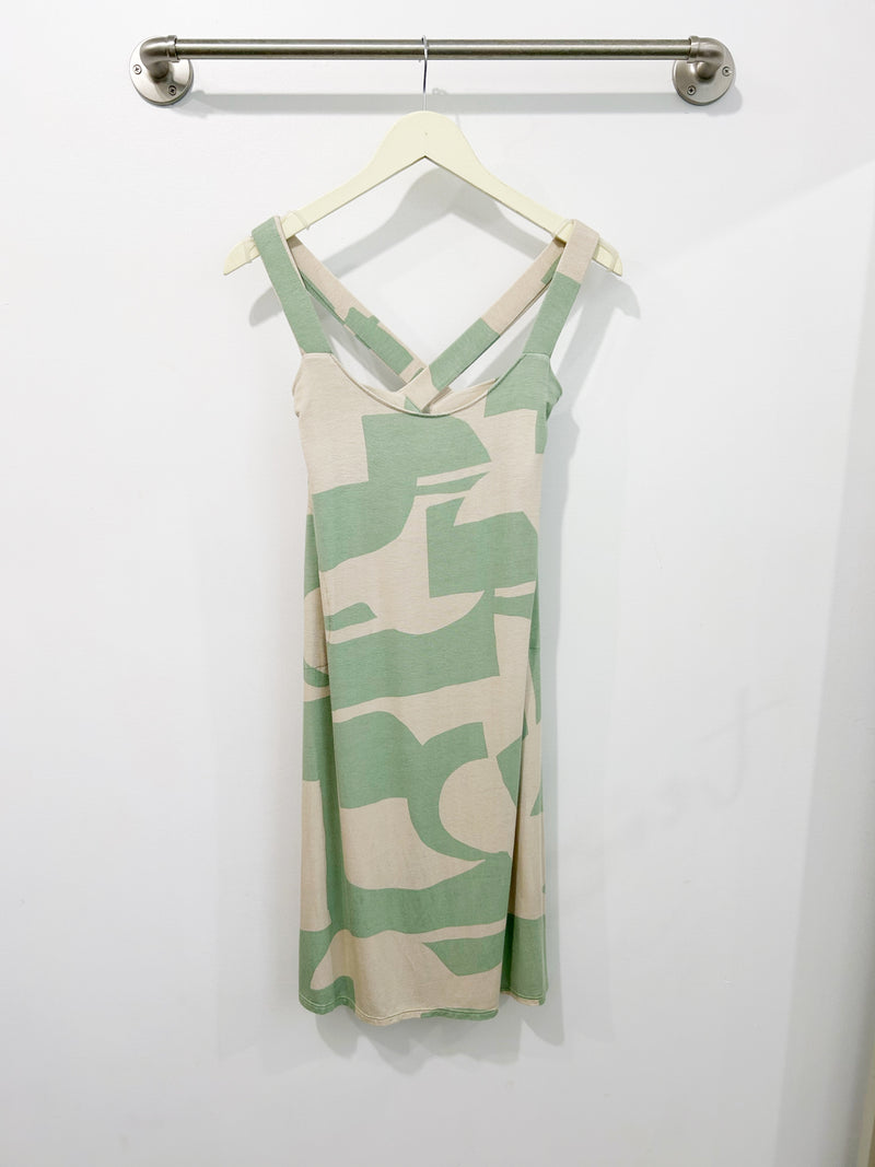 Milly Cross Back Dress (Sea Salt Deco) - S
