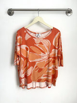 Julie 3/4 Sleeve Top (Blush Monstera) - M
