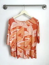 Julie 3/4 Sleeve Top (Blush Monstera) - M