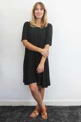 Basic T-shirt Dress (Black) - O/S