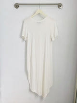 Roxanne Asymmetrical T-Shirt Dress (Ivory) - S