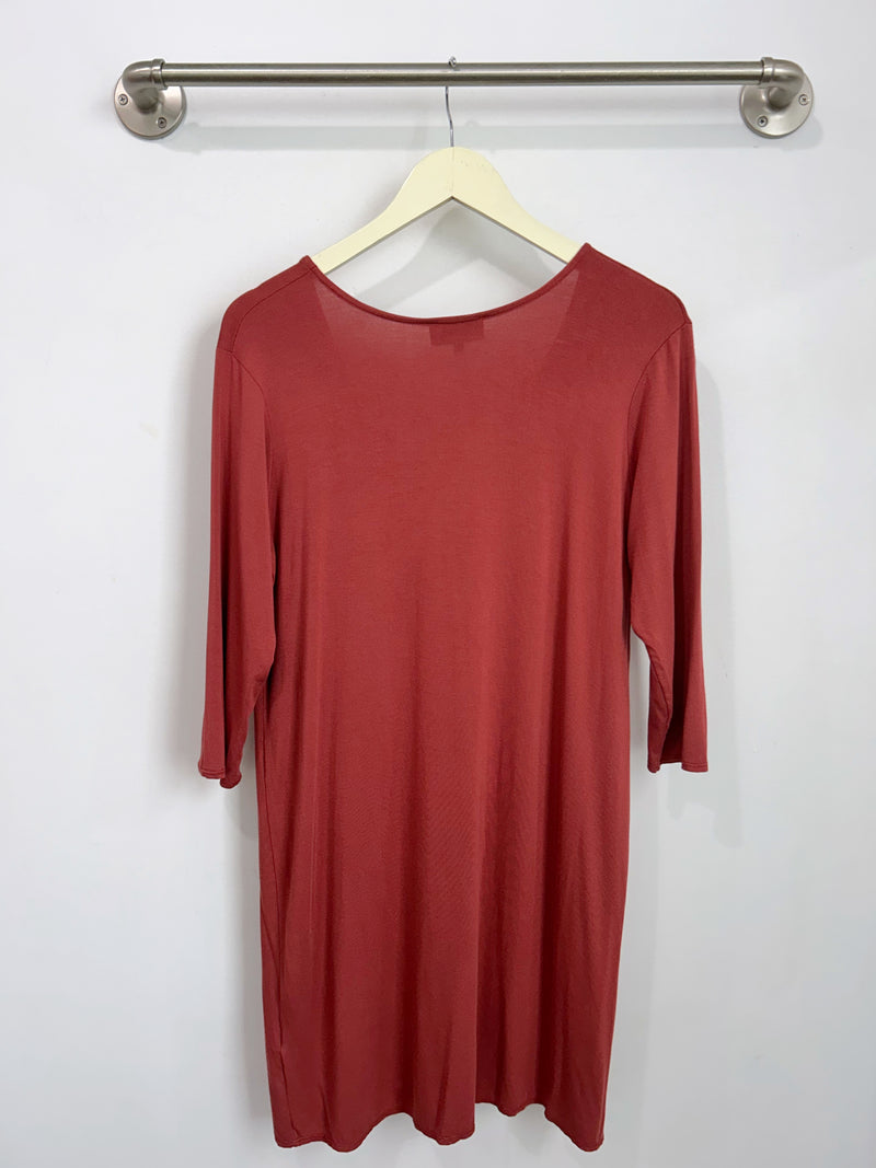 Sandra 3/4 Slv Dress (Terracotta) - M