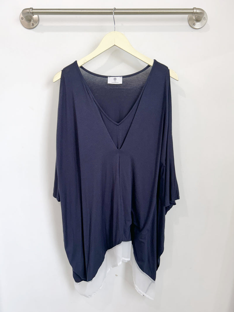 South Shore Knit Kaftan (Navy/White) - O/S