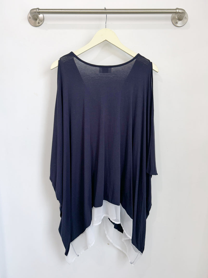 South Shore Knit Kaftan (Navy/White) - O/S