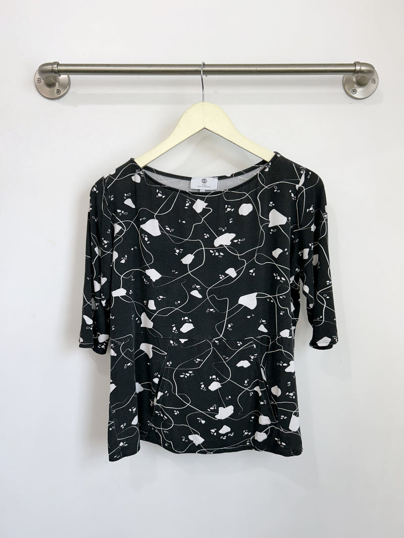 Meg Boatneck Top (B/W Jigsaw) - M