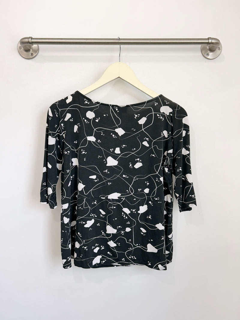 Meg Boatneck Top (B/W Jigsaw) - M
