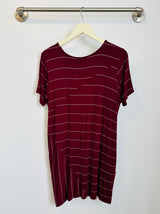 Tommy T-Shirt Dress (Wine Stripe) - M