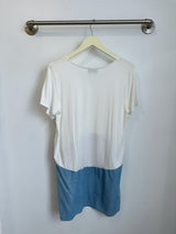 Kenzie Color Block Dress Ivory/Denim - M