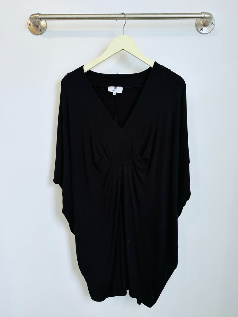 Jade Pleated Kaftan Dress (Black) - M