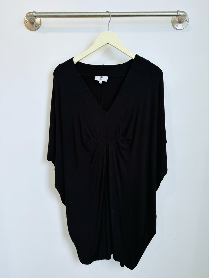 Jade Pleated Kaftan Dress (Black) - M