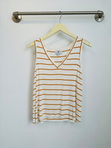 Nikki Tank Top (Ivory/Mustard Stripe) - M