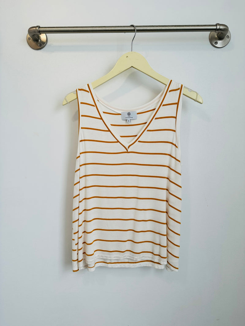 Nikki Tank Top (Ivory/Mustard Stripe) - M