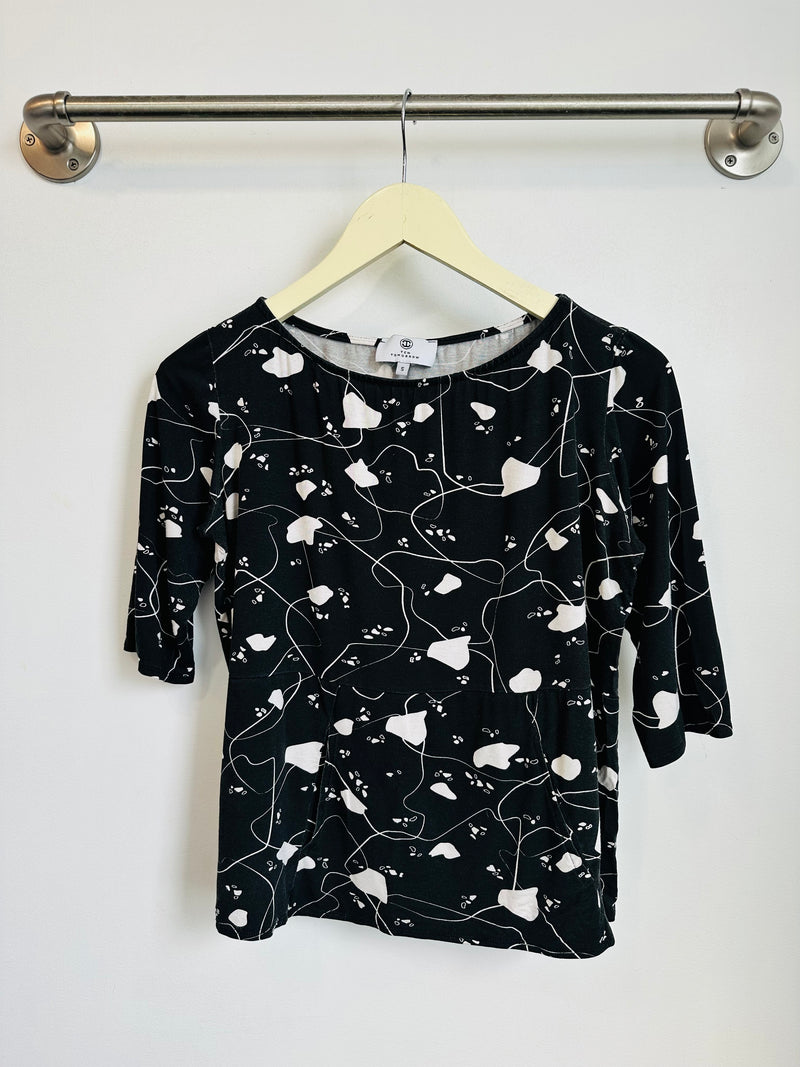 Meg Boatneck Top (B/W Jigsaw) - S